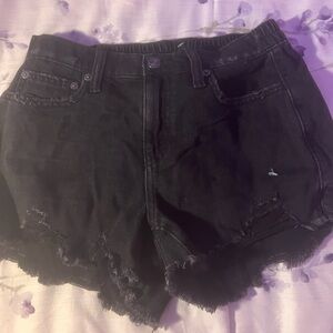 black aerie jean shorts denim